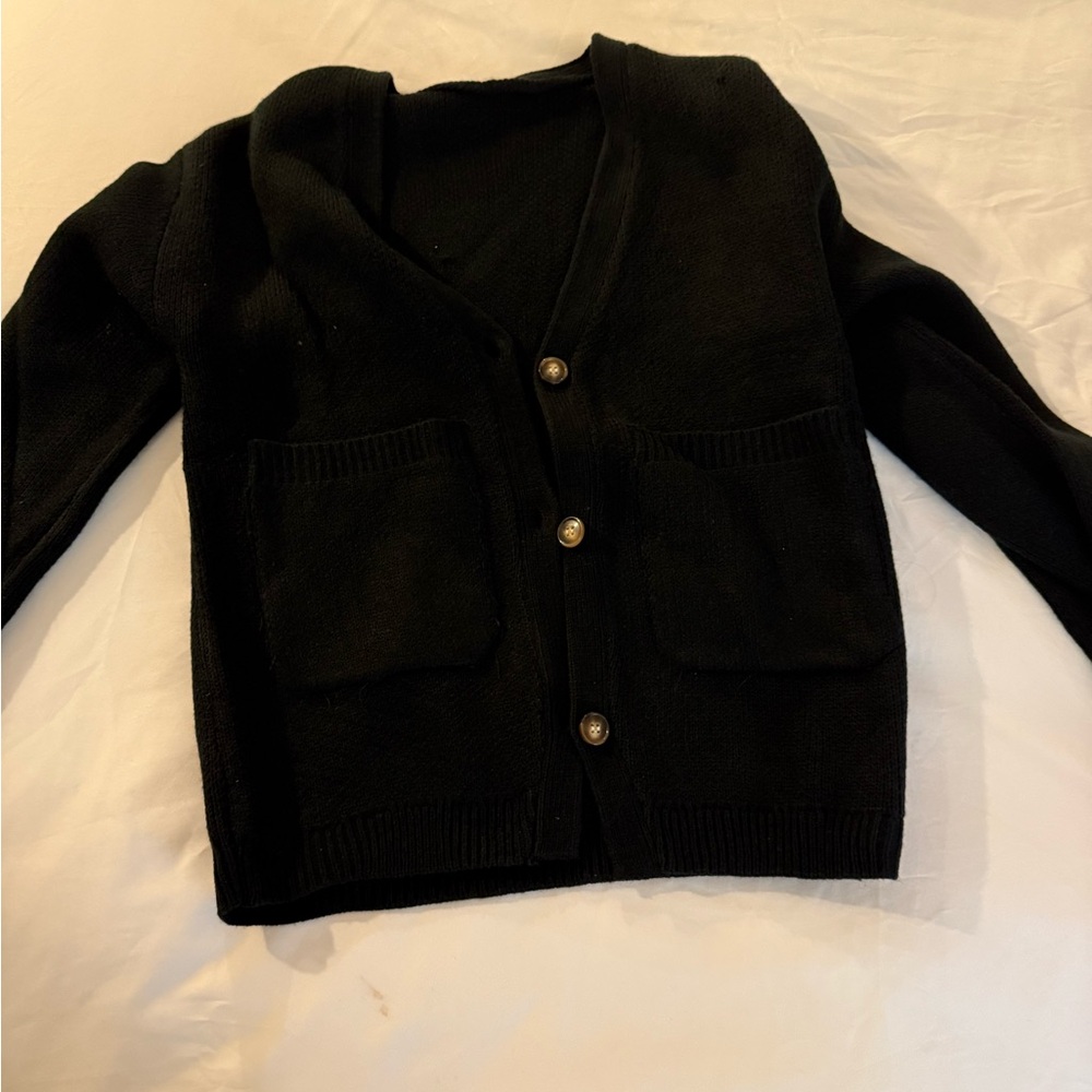 Black Button-Up Cardigan
